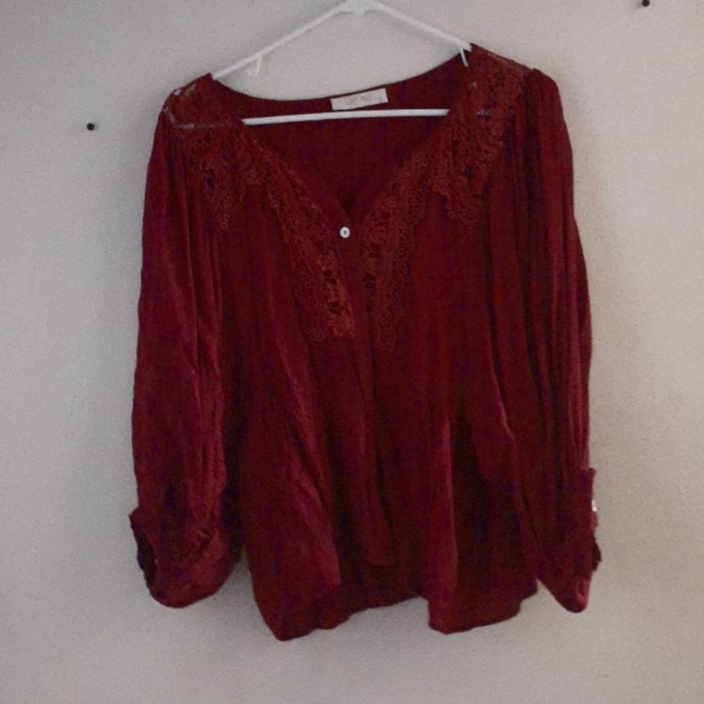 Entro peasant blouse, burgundy, small